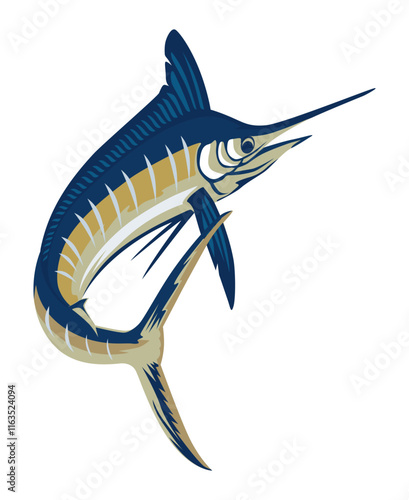 swordfish illustration design vector art