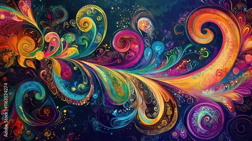 Vibrant Paisley Pattern with Rich Colors and Detailed Designs
