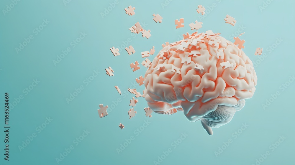 Brain with puzzle autism memory loss dementia Brain with puzzle autism memory loss dementia