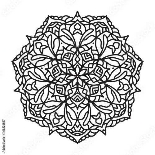 Floral mandala coloring page