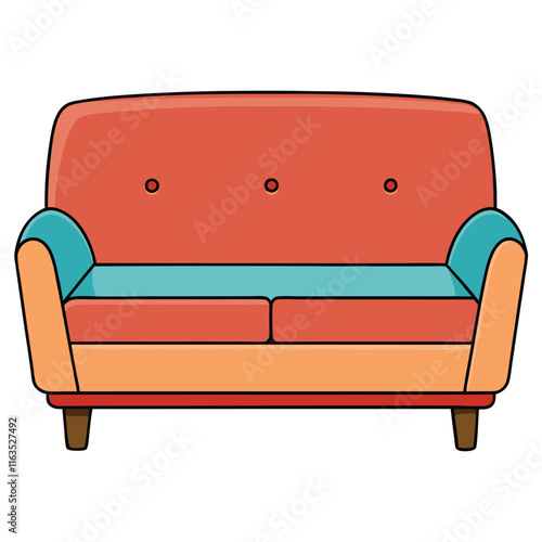 Sofa flat style vector isolated illustration white background