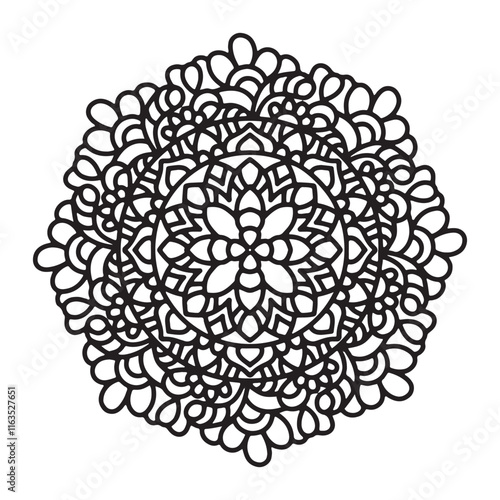 Floral mandala coloring page