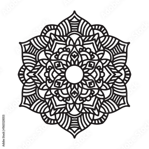 Mandala coloring page for kids and adult