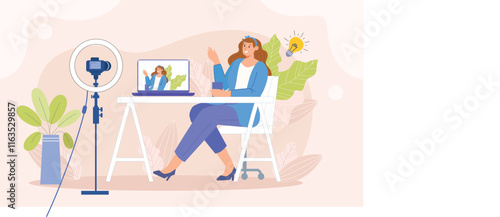 A creative depiction of online community building, emphasizing social media campaigns, engagement tools, and audience interaction.