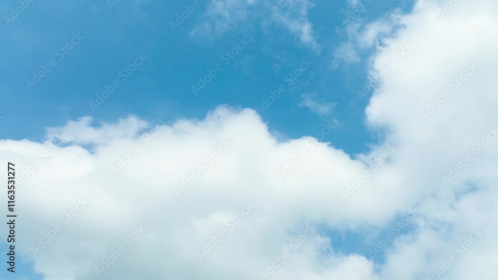 Beautiful time lapse of blue sky and white clouds showcasing nature's tranquility and change Beautiful time lapse of blue sky and white clouds showcasing nature's tranquility and change
