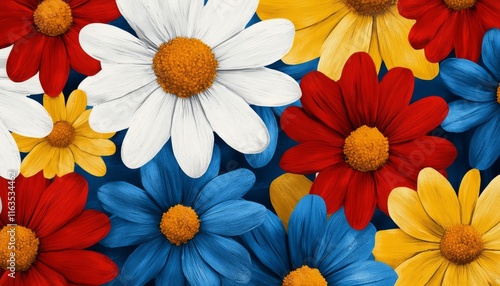 Wallpaper Mural Colorful floral arrangement garden artistic illustration vibrant background close-up nature inspiration Torontodigital.ca