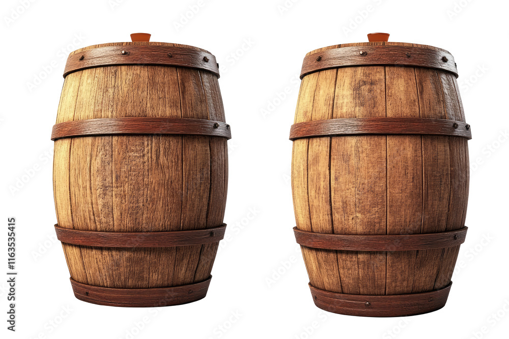 stand wooden oak barrels isolated on white or transparent background stand wooden oak barrels isolated on white or transparent background