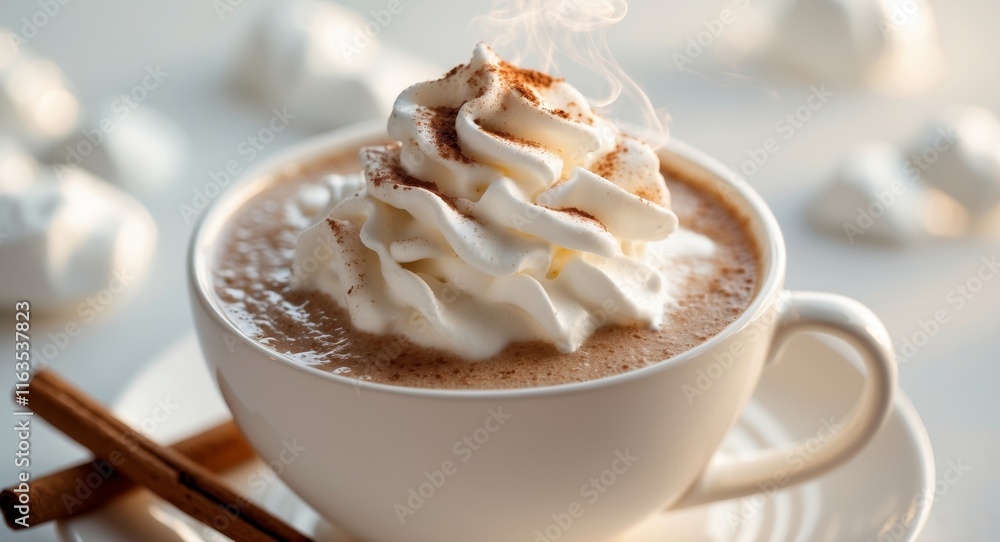 Warm Beverage with Whipped Cream and Cinnamon on Top Warm Beverage with Whipped Cream and Cinnamon on Top