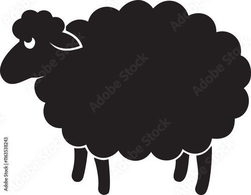 Sheep silhouette. Sheep logo, icon. Sheep vector illustration on white background.