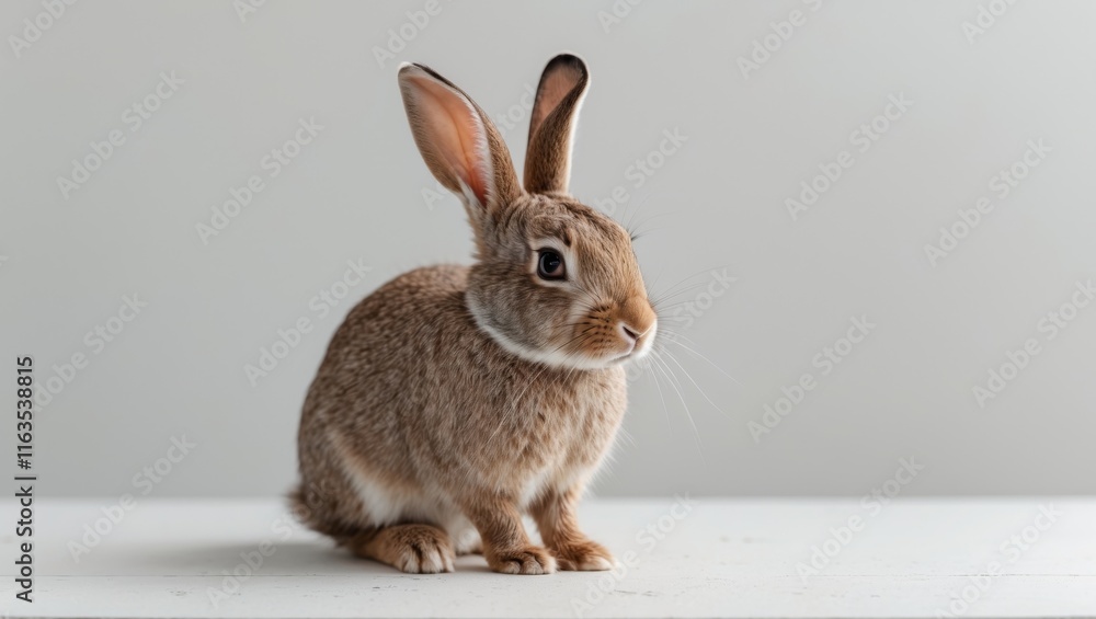 Obraz premium there is a brown rabbit sitting on a white surface