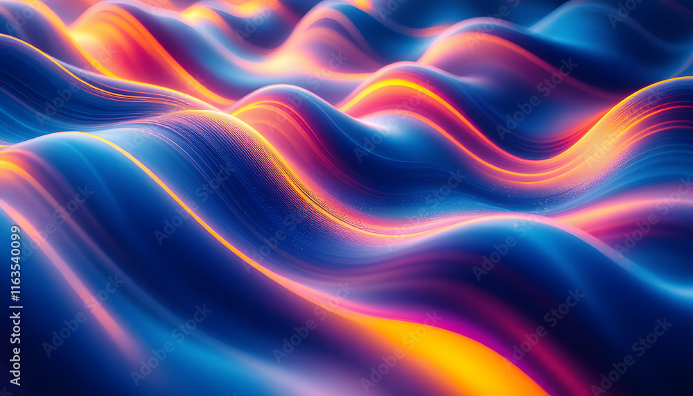 Obraz premium Fluid Neon Waves: A Vibrant Abstract Artwork