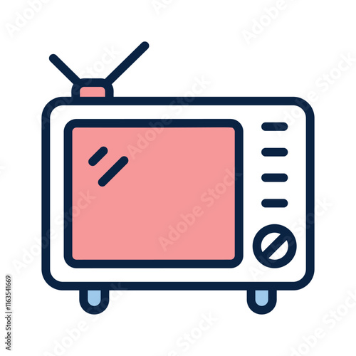 Television icon representing broadcasting, media, and visual communication