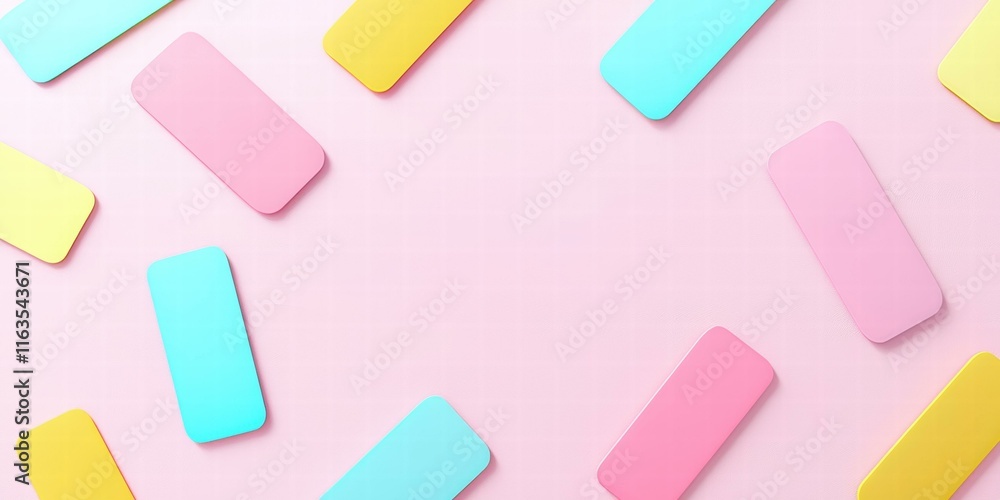 Pastel colored rectangles on a pink background. AI. Pastel colored rectangles on a pink background. AI.