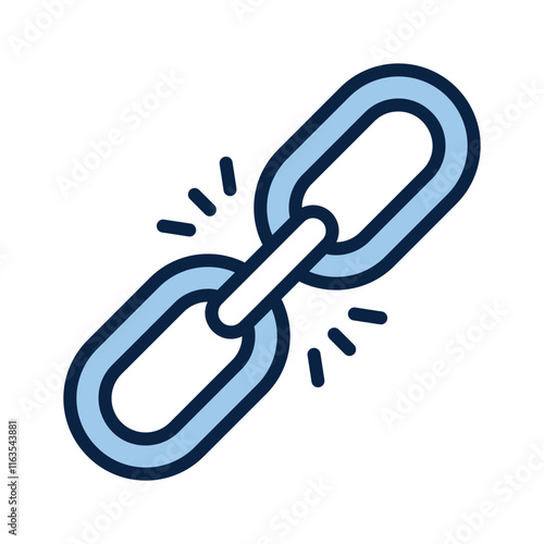 Icon of a broken link chain symbolizing connectivity issues