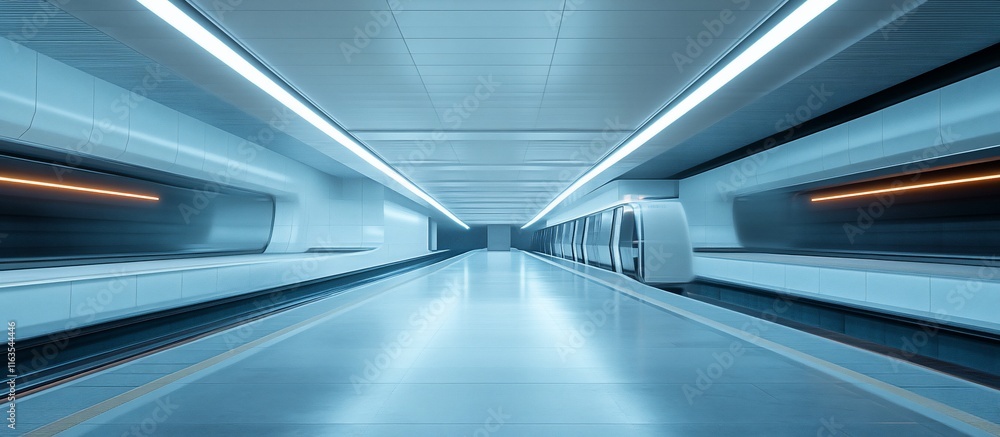 Futuristic transportation tunnel interior. Futuristic transportation tunnel interior.