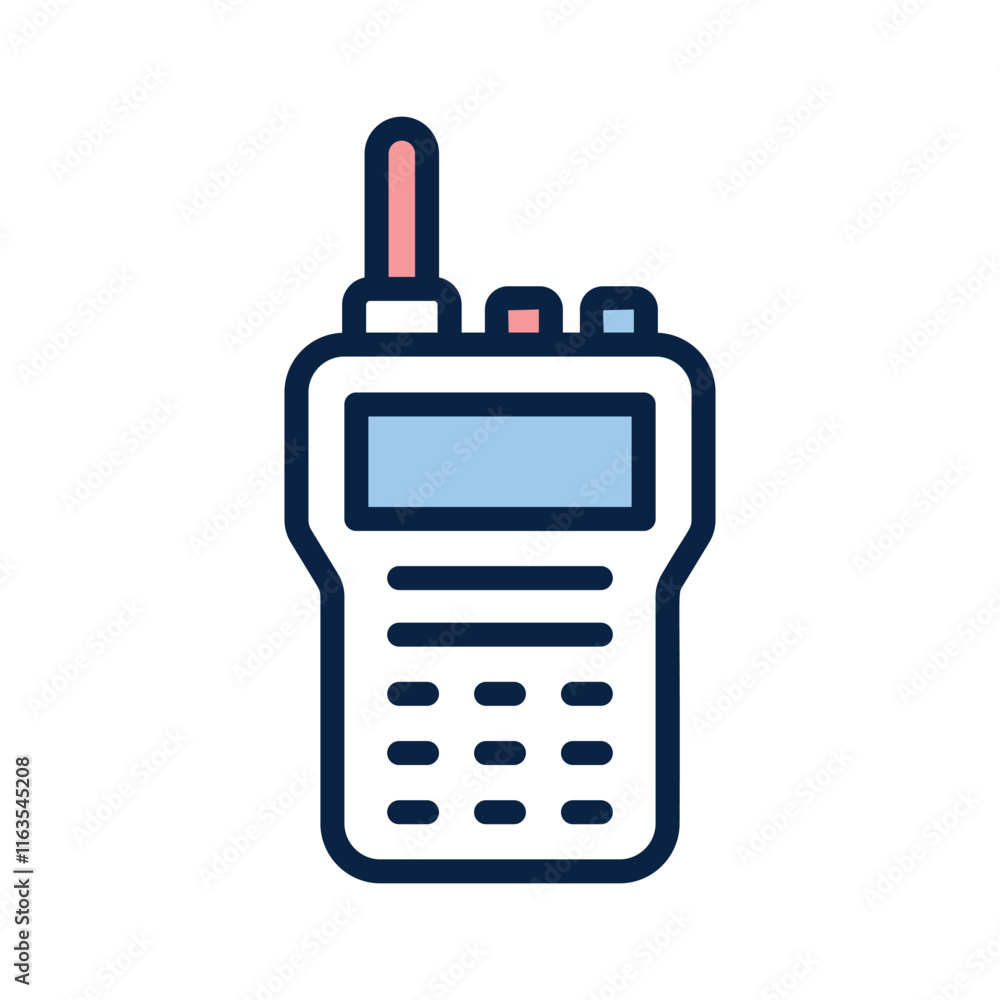 Two way radio communication, icon of walkie talkie in modern style Two way radio communication, icon of walkie talkie in modern style