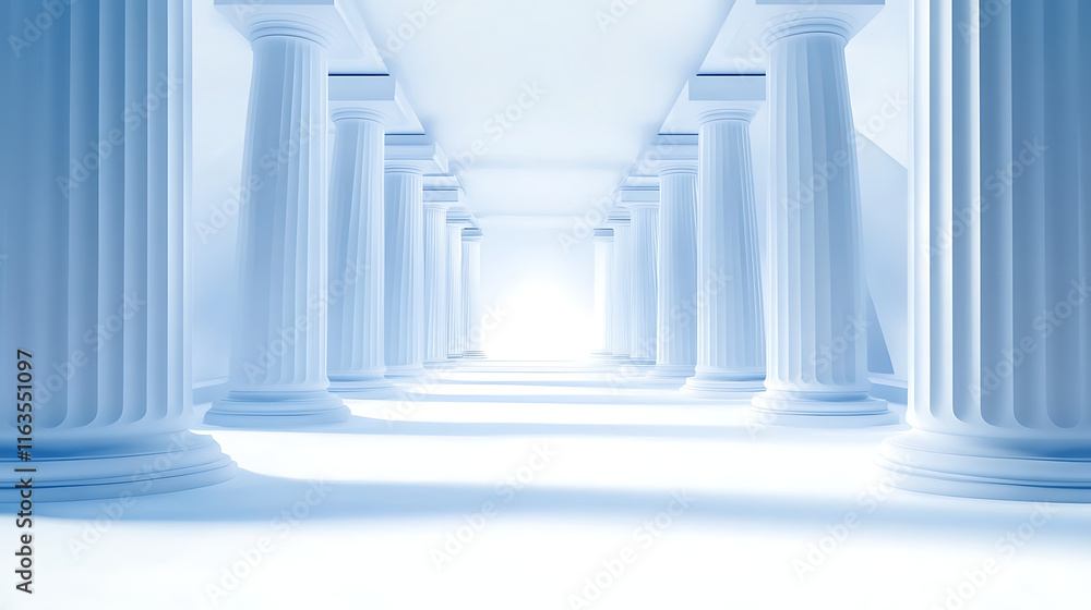 Beautiful airy widescreen minimalistic white and light blue architectural background Beautiful airy widescreen minimalistic white and light blue architectural background
