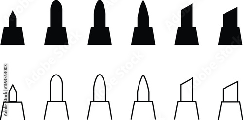 Marker nip icon set flat vector. Ink tool. Graphic Fountain marker, Marker for signing. Empty blank instrument with copy space for corporate branding or ads, isolated on transparent background.