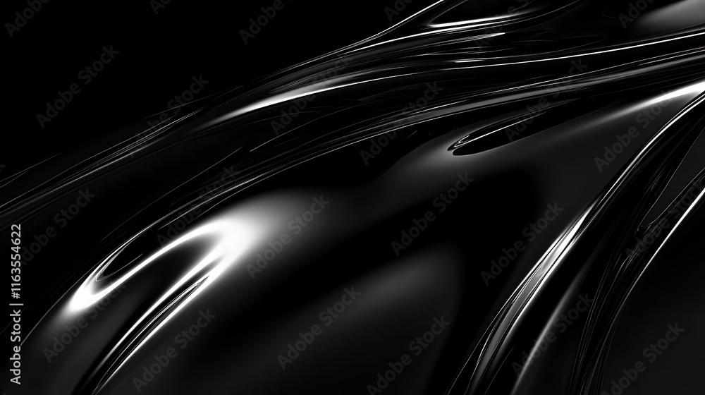 Obraz premium Abstract Black Liquid Swirling Design