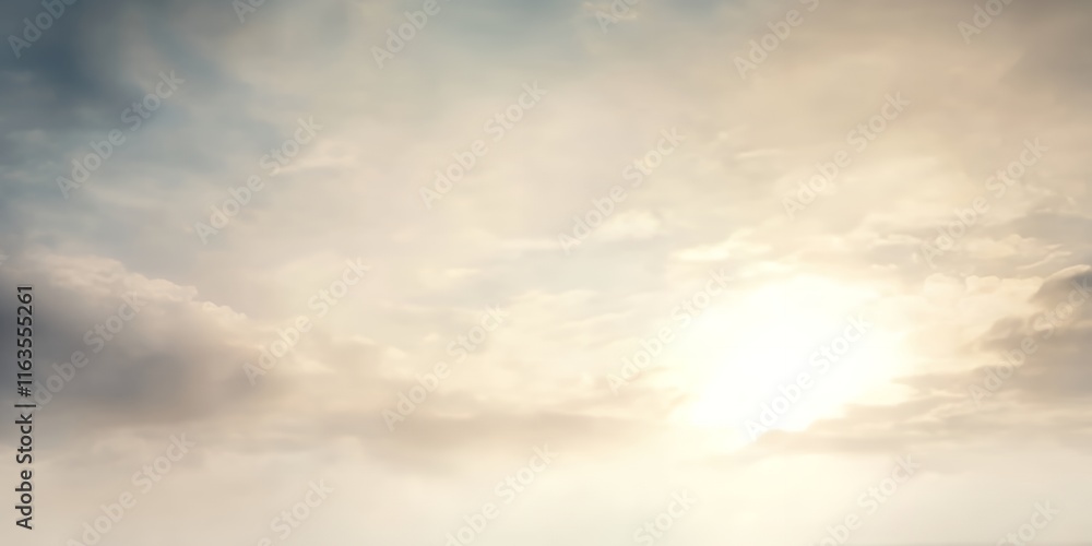 Serene Sunset Sky Soft Clouds Golden Light Peaceful Background Serene Sunset Sky Soft Clouds Golden Light Peaceful Background