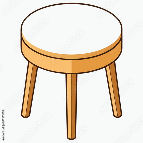 Stool flat style vector isolated illustration white background