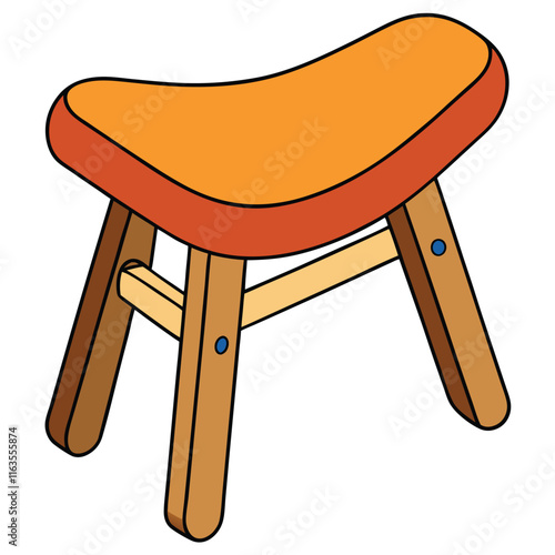 Stool flat style vector isolated illustration white background