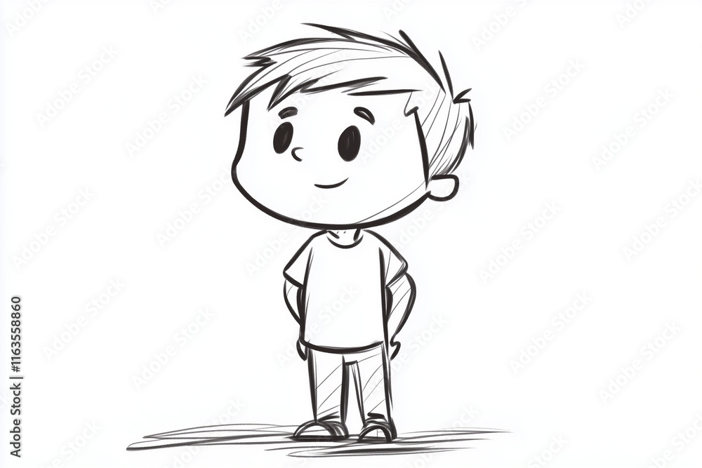 Doodle character in line art style Doodle character in line art style