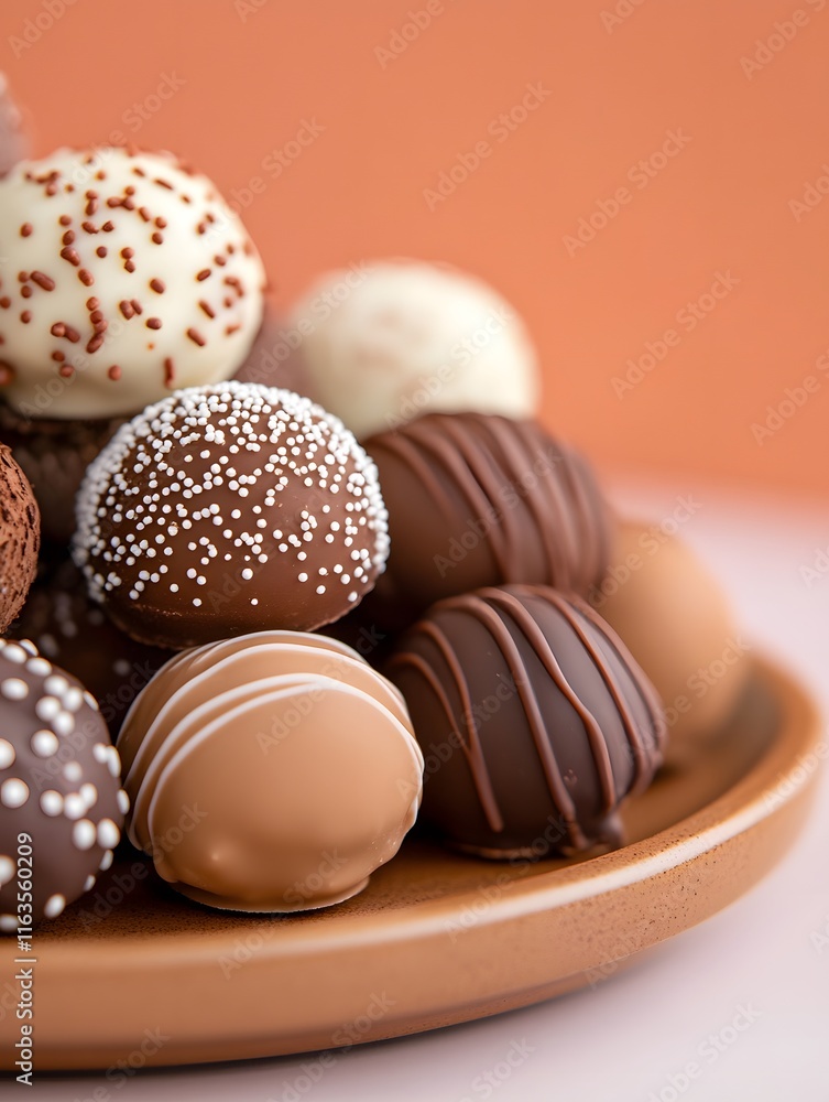 A Pyramid of Assorted Chocolate Truffles, Generative AI