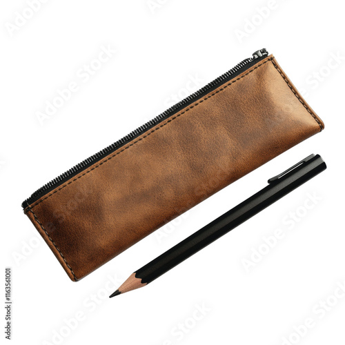 Pencil case mock-up design, clear background, versatile for branding and product presentations, ideal for creative projects and marketing materials photo