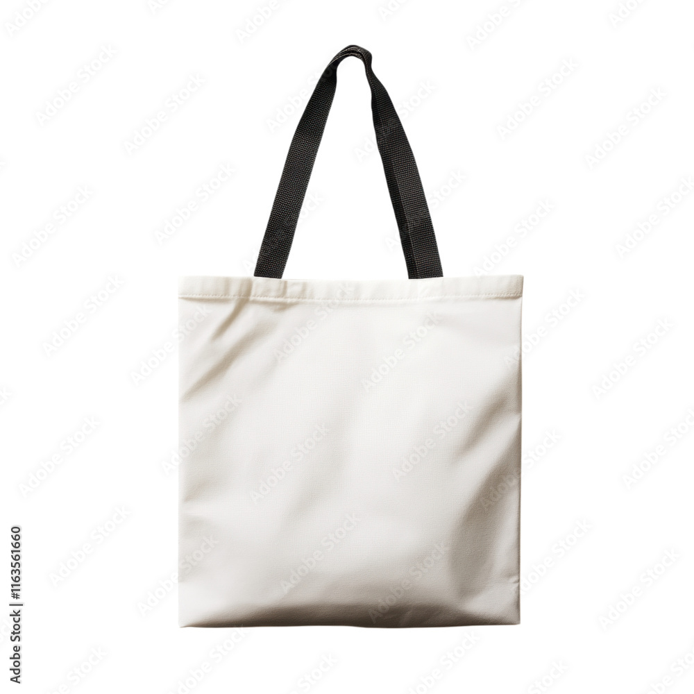 Customizable tote bag mock-up, blank design ideal for branding, logo placement, versatile for promotional use, transparent background available