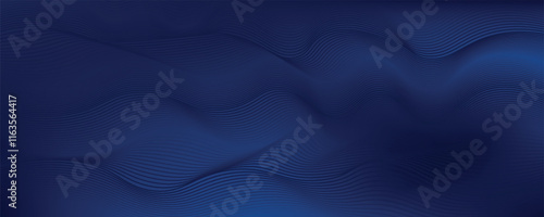 Luxury background design with diagonal abstract blue line pattern in dark color. Vector horizontal template for business banner, premium invitation, voucher, prestigious gift certificate.