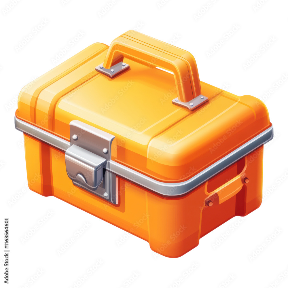 Functional Toolbox Icon with Handle, Detailed Compartments, Transparent Background, Versatile Design for Various Applications Functional Toolbox Icon with Handle, Detailed Compartments, Transparent Background, Versatile Design for Various Applications