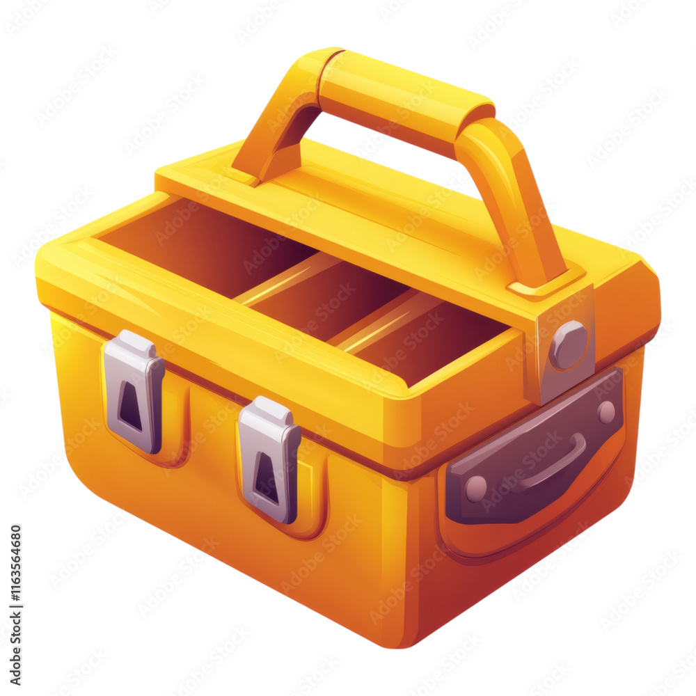 Functional Toolbox Icon, robust structure, clear compartments, transparent background, versatile design for various applications Functional Toolbox Icon, robust structure, clear compartments, transparent background, versatile design for various applications