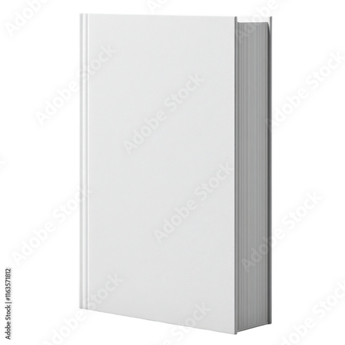 Blank book cover mock-up, transparent background, ideal for showcasing designs, versatile for various creative projects, easy to customize photo