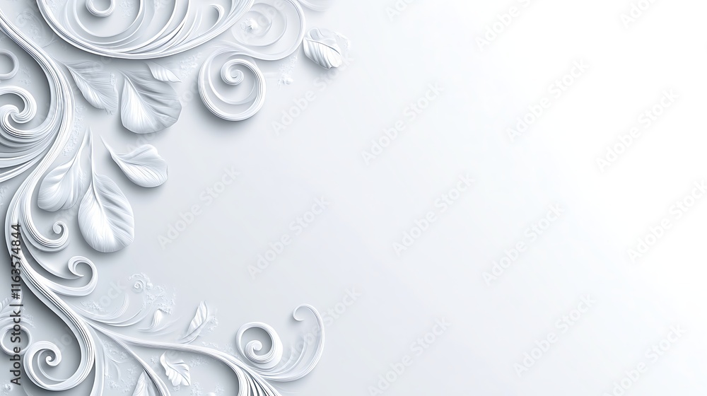 White Papercut Floral Design Corner Ornament White Papercut Floral Design Corner Ornament