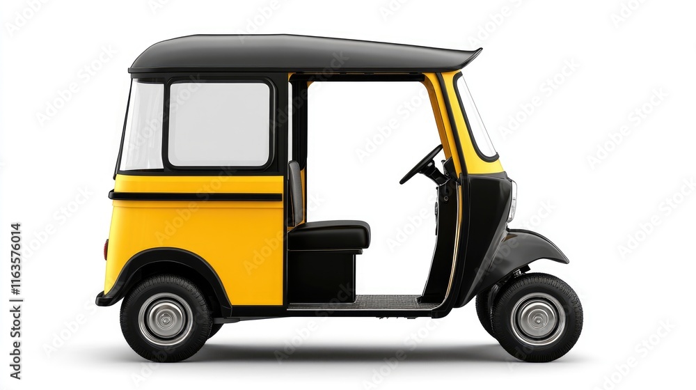 Fototapeta premium Yellow and Black Auto Rickshaw