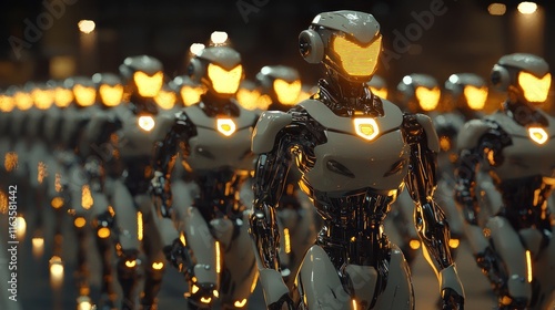 Wallpaper Mural Army of Advanced Robots Marching in the Night Torontodigital.ca