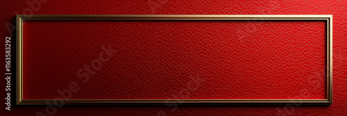 Golden rectangle frame with red background 