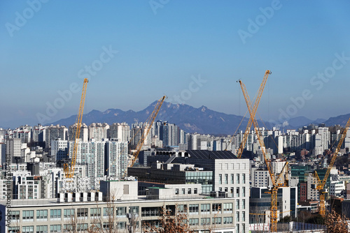 Photography Buildings under reconstruction in Seoul, Korea