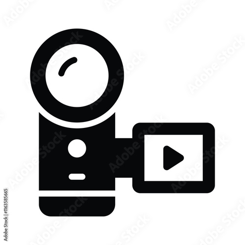 Handycam representing video recording and communication through visuals