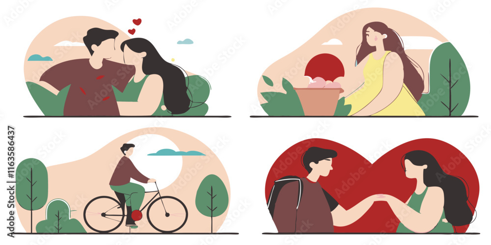 © Shubby Studio - Ai generated collection of romantic couples enjoying special moments in nature vibrant scenes heartwarming emotions © Shubby Studio - Ai generated collection of romantic couples enjoying special moments in nature vibrant scenes heartwarming emotions