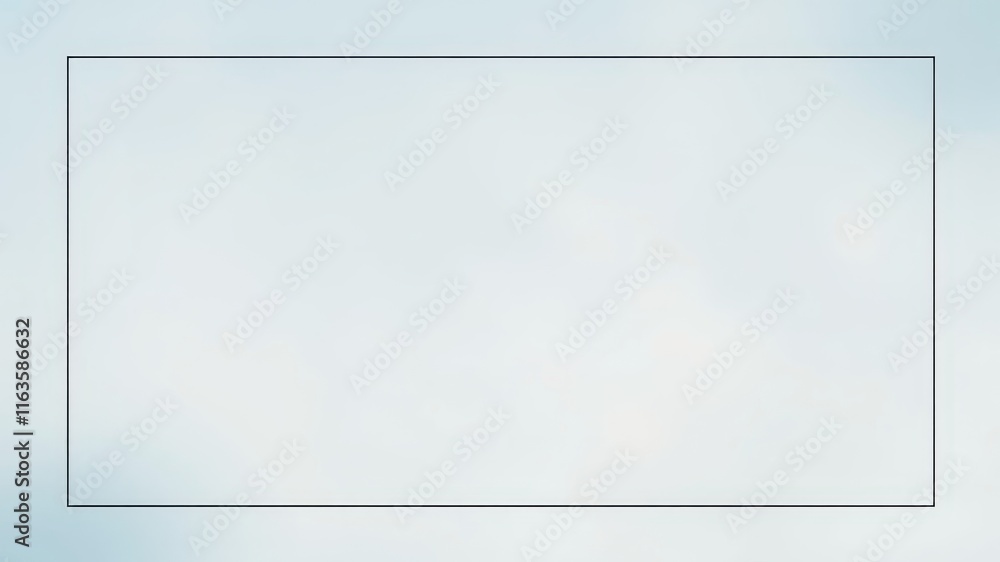 Obraz premium Simple Light Blue Background with a Rectangular Frame for Presentations and Designs