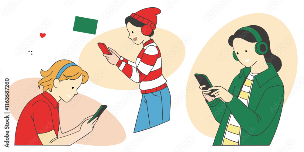 Ai generate engaging digital interaction among youth urban setting illustration modern environment playful concept Ai generate engaging digital interaction among youth urban setting illustration modern environment playful concept