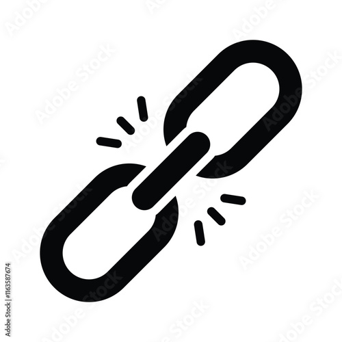 Icon of a broken link chain symbolizing connectivity issues