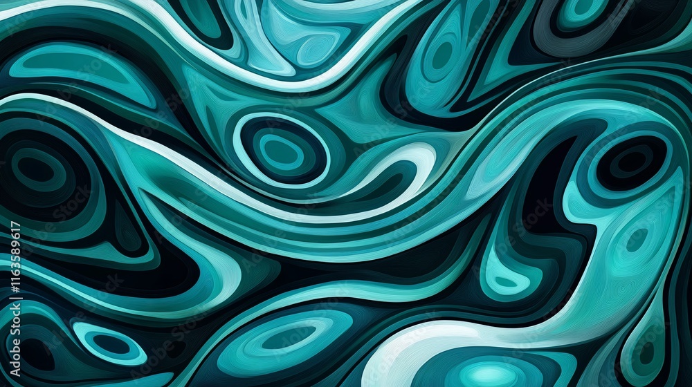 Abstract teal and black swirling shapes. Abstract teal and black swirling shapes.
