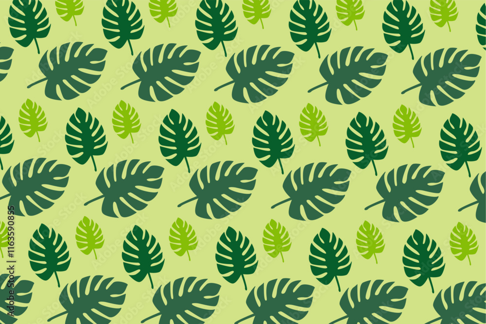 Naklejka premium green leaf repeating pattern vectors