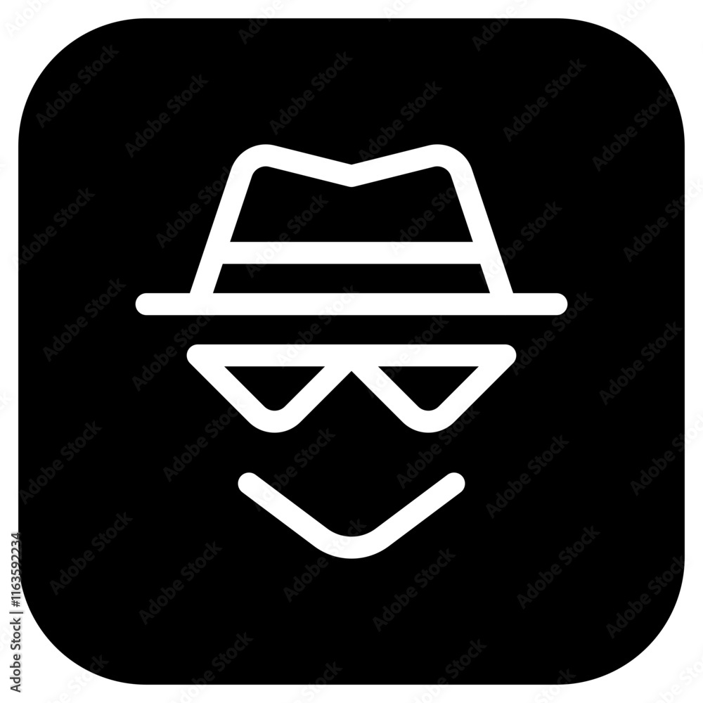 Editable incognito, black hat hacker vector icon. SEO, marketing, business. Part of a big icon set family. Perfect for web and app interfaces, presentations, infographics, etc Editable incognito, black hat hacker vector icon. SEO, marketing, business. Part of a big icon set family. Perfect for web and app interfaces, presentations, infographics, etc