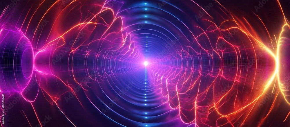Abstract energy tunnel with vibrant colors and concentric circles. Abstract energy tunnel with vibrant colors and concentric circles.
