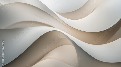Wallpaper Mural Abstract Beige and White Wave Pattern Design Torontodigital.ca