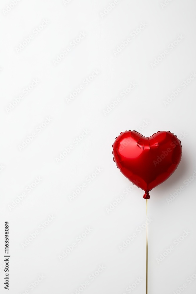 A vibrant red heart-shaped balloon on a white background, symbolizing love and affection, perfect for Valentine's Day themes. A vibrant red heart-shaped balloon on a white background, symbolizing love and affection, perfect for Valentine's Day themes.